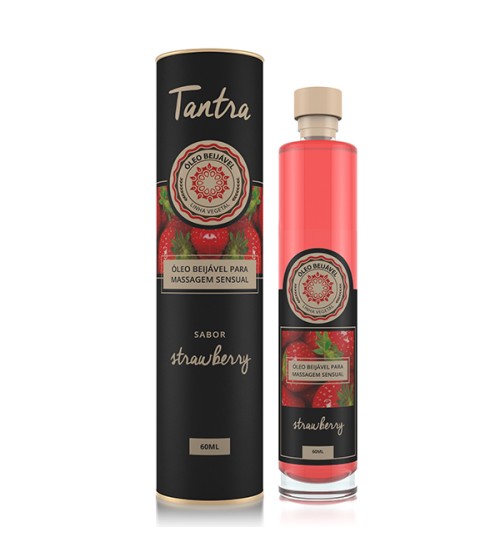 Óleo Sensual Beijável Tantra Morango - 60ml 