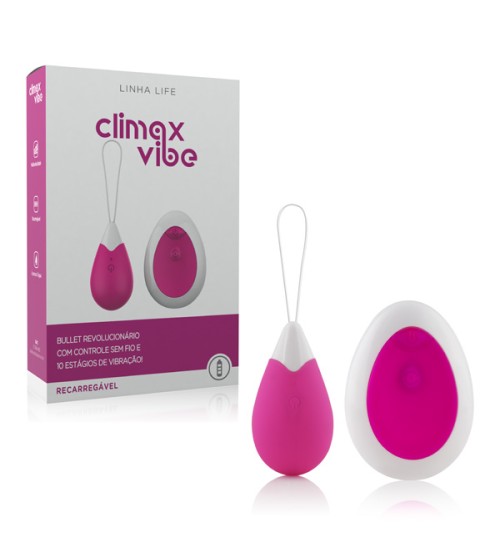 Vibrador Bullet Multivelocidade Clímax Vibe – Branco com Rosa